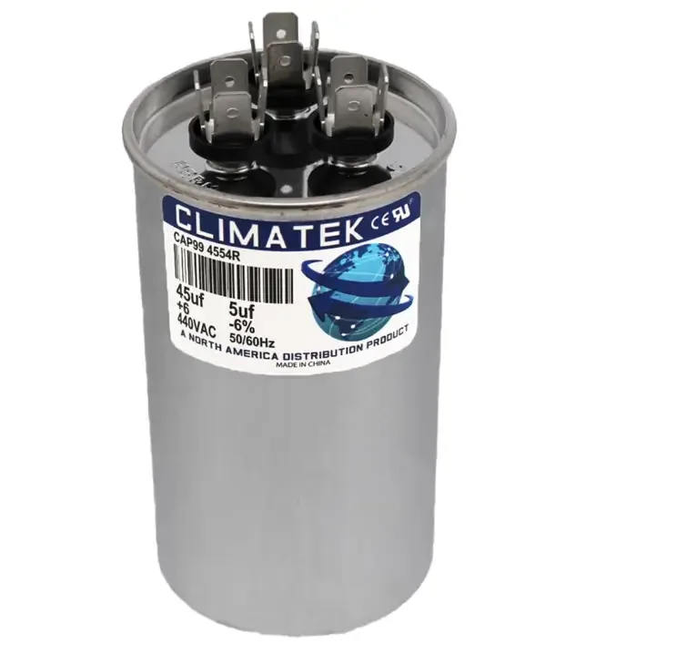 ClimaTek Round Capacitor – fits Goodman Amana # CAP050450440CT | 45/5 uf MFD 370/440 Volt VAC